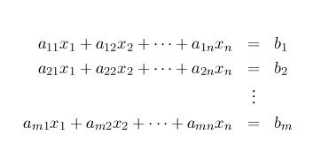 linear system of equations